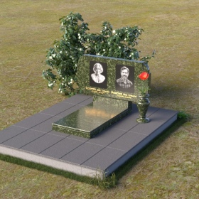 Памятник для одной или двух могил из дымовского гранита - ПГ134