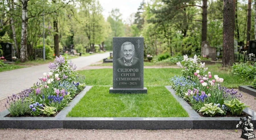 strogij-granitnyj-pamyatnik-na-zelenom-gazone