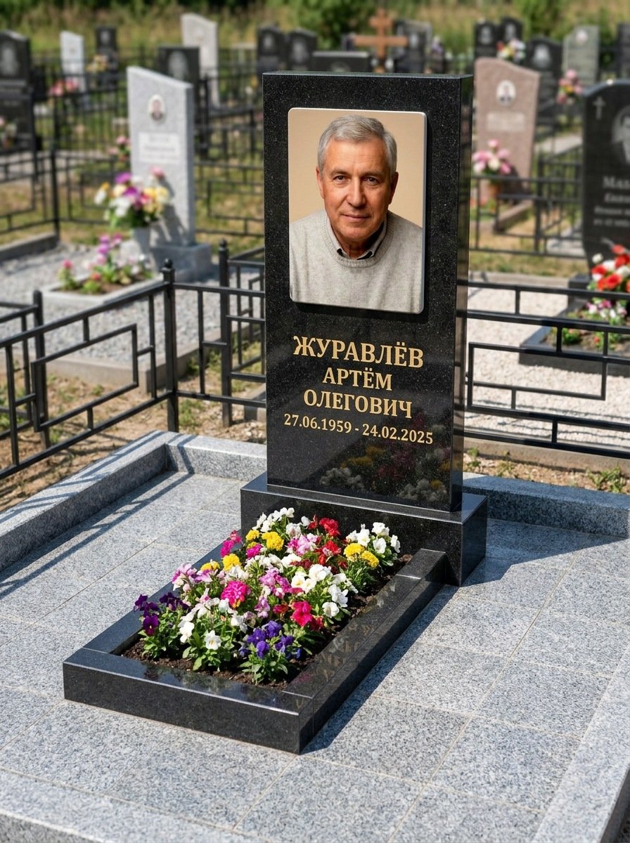 Портрет на памятнике в Белгороде — Выцветшее фото восстановили — керамогранит 180×240 мм